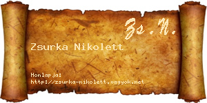 Zsurka Nikolett névjegykártya